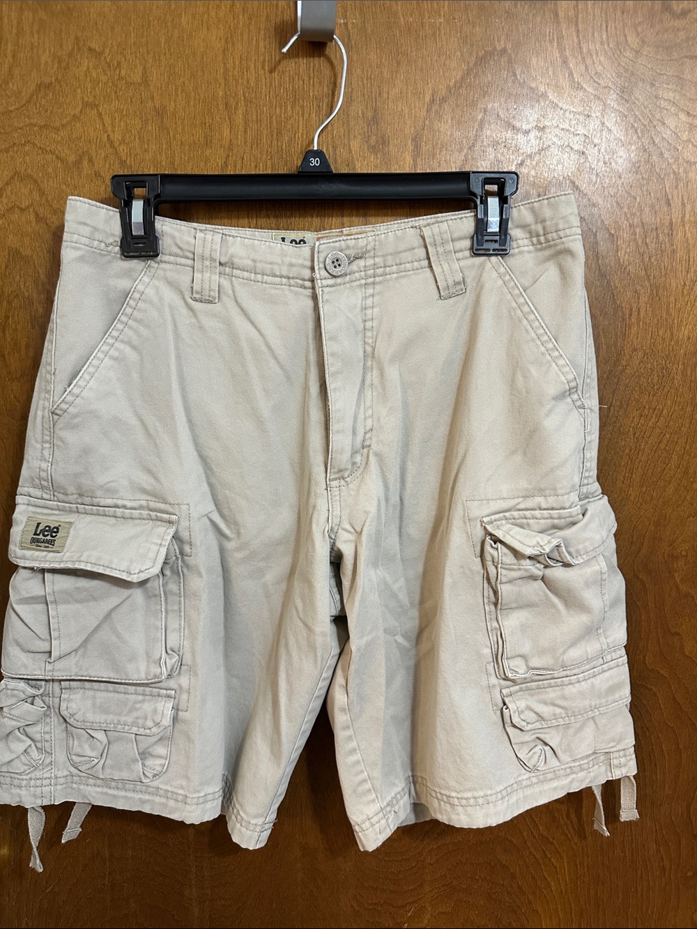 Lee Dungarees Men's Light Beige Cargo Shorts with Utility Pockets